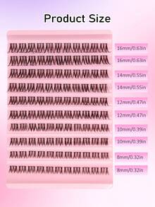 Sibeuna 110片 D捲度單簇假睫毛，8-16mm 蓬鬆柔軟仿貂毛睫毛簇，可重複使用睫毛簇，單簇假睫毛，假睫毛 - D - 查看 6