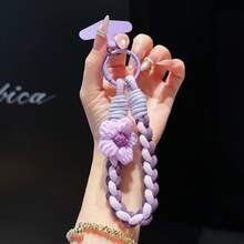 4-Strand Braided Short Phone Lanyard + Card Holder, Knitted Floral Lanyards In Multiple Colors, Wrist Strap Anti-Lost Cord, Portable Keychain Pendant, Fashion Bag Charm For Women - Multicolor - View 5