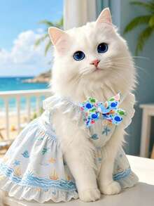 2/10PCS Ocean Wind Satin Fabric Pet Tie, Adjustable Decoration, Turtle/Dolphin/Clownfish/Whale/Slippers/Devil Fish/Fish Bones/Jellyfish Multiple Pattern Accessories Decoration Matching, Pet Decoration Supplies, Universal For Cats And Dogs, Cat And Dog Summer Travel Party Holiday Decoration Collar, Perfect Summer Pet Decoration Gift! - Multicolor - View 4