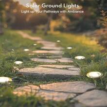 VOLACI 4/8/12pcs Solar Powered Mini In-Ground Lights 8LED Diamond Shade Outdoor Landscape Lights White/Warm Light Optional IP Waterproof Yard Lawn Pathway Decorative Lights - Multicolor - View 5