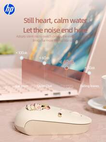 HP Wireless Silent Mouse, Ergonomic Right-Handed Design, 2.4GHz Stable Connection For Desktop & Laptop, Cute Printed Options, Portable For Holiday Gifts - View 5