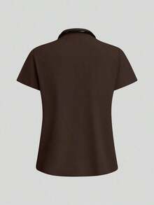 Conjunto de uniforme azul marino para mujer, hecho de tela de alta calidad y transpirable, adecuado para deportes, enfermería y trabajo, con bolsillos, perneras acampanadas, conjunto de uniforme de moda, adecuado para clínicas dentales, conjunto de uniforme de unicolor, conjunto de pantalones deportivos para mujer, laboratorio y cuidado de mascotas en hospitales - Marrón - Ver 6