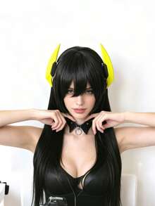 1 pieza Accesorio para el cabello tipo pinza de ángel de estilo cyberpunk multicolor de anime, regalos navideños perversos para adultos, accesorios para la cabeza - Gris - Ver 8