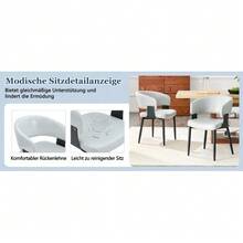 Mid-Century Modern Style Dining Chairs, Set Of 2, Retro Armchairs With Barrel-Shaped Armrests And Patterned Backrests, Faux Leather Kitchen Chairs With Sturdy Legs For Home And Restaurants - 灰色 - 查看 7