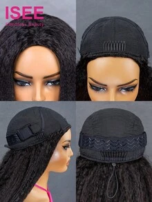 ISEE Hair Wear Go 半头假发，直发/卷发/蓬松直发三合一，带抽绳，自然发际线，无缝设计，新手友好，无胶真人发假发，自然发际线，180% 密度，12-16 英寸波波头，未经加工的处女发，女士专用 - SNatural - 查看 6