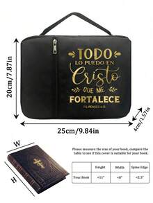 Bìa Kinh Thánh in chữ vàng thời trang, thiết kế có tay cầm và túi khóa kéo. Bìa Kinh Thánh in chữ "Jesus" hiệu ứng ombre, có thể dùng làm bìa Kinh Thánh, bao đựng Kinh Thánh hoặc túi xách. Kích thước tiêu chuẩn, có khóa kéo và túi, phù hợp cho người lớn, phụ nữ, nam giới học Kinh Thánh (Màu đen) (Vị trí khóa kéo ngẫu nhiên) - Nhiều màu - Xem 8