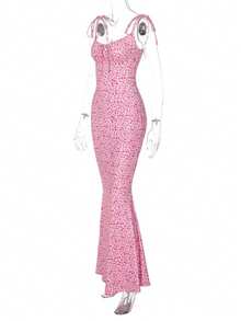 Popular Style Of Women's Long Dress With Small Floral Print - 粉色 - 查看 5