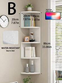 1pc Multi-Tier Corner Shelf, Floating Corner Shelf, Wall Mounted Storage Organizer Rack, Easy To Assemble Multi-Layer Wall Hanging Shelf, Suitable For Bedroom, Bathroom, Kitchen, Office, Living Room, Bookshelf - Multicolor - View 12