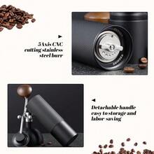 SOKANY Premium Stainless Steel Manual Coffee Grinder, Textured Grid Pattern Handle, Ergonomic Design, Suitable For Home And Office Use, No Electricity Required, Easy To Clean, Ideal Coffee Bar Accessory - Black - View 8