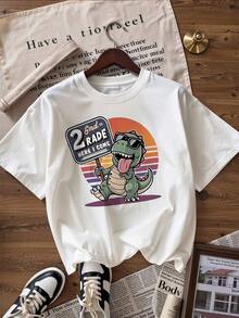 Youthful 80s Graphic Design Short Sleeve T-Shirt,  Short Sleeve T-Shirt For Spring And Summer 2026, Made In Mexico, 180 Grams. Cartoon Print, Couple Design, Suitable For Indoor Or Outdoor Wear. Crew Neck, Unisex, Ideal For Office And Leisure. One-Pack. - WH-P631577SLNDXZGY417 - 查看 3