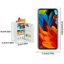 1:12 迷你玩具屋套装，家用玩具屋冰箱组合，小型厨房场景装饰（不含娃娃） - 彩色 - 查看 10