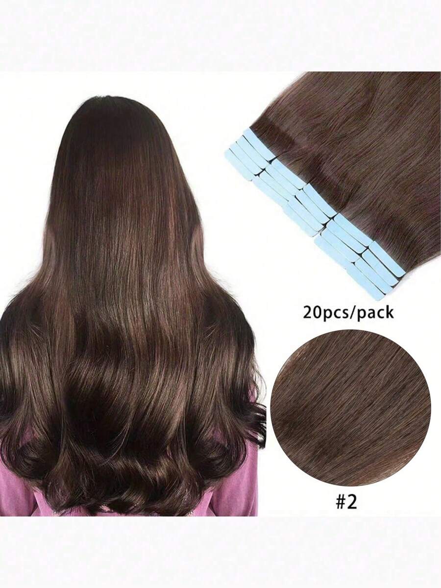 20 lọn tóc nối vô hình, màu nâu thẳng, mềm mượt, thích hợp cho tiệc tùng, đám cưới, lễ hội. - S2 - Xem 1