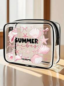 1 chiếc túi đi biển bằng PVC chống thấm nước in chữ "Summer" trang trí vỏ sò và sao biển, túi đựng mỹ phẩm PVC, túi đựng đồ du lịch PVC có khóa kéo, túi đựng đồ vệ sinh cá nhân nhẹ, chống phai màu, hộp đựng trang điểm di động được TSA chấp thuận, thiết kế dễ lau chùi, phù hợp cho cả nam và nữ, quà tặng tuyệt vời cho mẹ, giáo viên, bạn bè, y tá, túi đựng mỹ phẩm, túi đựng đồ vệ sinh cá nhân cần thiết cho trường học/kỳ nghỉ, quà tặng Ngày của Mẹ, vật dụng cần thiết cho mùa hè. - Nhiều màu - Xem 9