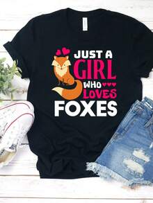 Just a Gir1l1l Who Loves Foxes T1S1Hirt, Fox S1Hirt, Fox hirt, Fox T1EE, Fox Birthday, Funny Fox S1Hirt, Gir1ls Fox S1Hirt, Fox Gift, Fox Gif, - Negro - Ver 2