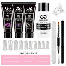8pcs Crystal Nail Extension Gel Set, Long-Lasting Nail Color, Easy To Apply, Includes Nail Molds, Brushes And Tools, Fragrance-Free, Perfect For Nail Art Enthusiasts - Multicolor - View 2