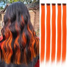 5pcs Blue Hair Clips Extensions, Women Synthetic Fiber Wigs, Can Match Various Hairstyles Without Going To Salon, Suitable For Daily Use And Parties - Multicolor - View 12