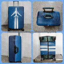 1件极简飞机图案平纹行李箱保护套(仅含保护套,不含行李箱),适用于20-28英寸行李箱,采用厚实优质面料制成,旅行必备配件 - 彩色 - 查看 11