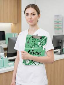 1pc Custom Name Nurse Clipboard, Personalized Medical Themed Clipboard With Stethoscope & Scrubs Design, Nurse Appreciation Graduation Gift With Metal Clip, Desk Accessory ForNurses & Nursing Students,Personalized Gifts, Nurse's Day Gift - Multicolor - View 6