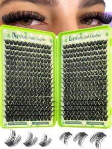 384pcs Cluster Eyelashes, Waterproof, Thick & Dense Eyelash Clusters, 8-16 Lashes Per Cluster, Soft & Lightweight, Eyelash Storage Book, Cluster False Lashes, DIY Eyelash Extension, Cluster Fake Lashes, Individual Fake Lashes, False Eyelashes - D - View 9