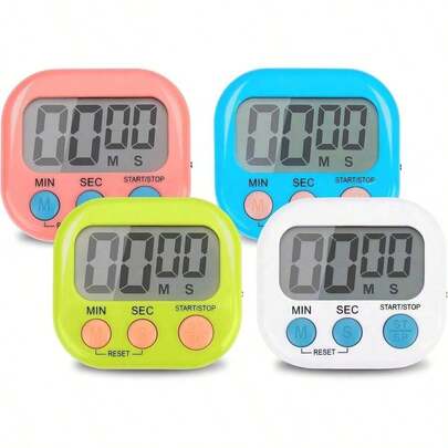 1pc Multi-Functional Digital Timer, Multi-Purpose Kitchen Timer With Alarm - Countdown/Countup, 24-Hour Display, Memory Function, Magnetic Digits Timer, Large LCD Screen, Buzzer/Mute Switch, Suitable For Rest Time, Cooking, Fitness, Meeting, Classroom, Timer Gift, Apartment Essential, Dorm Essential, Batteries Not Included