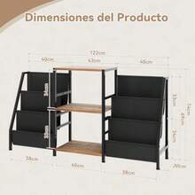FURRIFIC Mueble para Tocadiscos Librero Minimalista, Estante Organizador con Dos Repisas para Exhibición y Almacenamiento, Base Ajustable, para Oficina, Salón, Dormitorio - como en la imagen - Ver 3