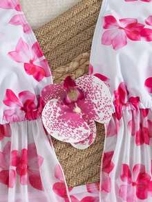 Conjunto de bikini sexy con tirantes de espagueti y estampado aleatorio para mujeres 2026, conjunto de verano, elegante, Día de San Valentín, playa, vacaciones, casual, único, conjunto de verano, conjunto de vacaciones de verano, primavera, conjunto de Día de San Valentín para mujeres, carnaval - Multicolor - Ver 3