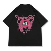 Playera Oversize Corazón Ojo Llorón  Estilo  Gótico - Negro - Ver 6