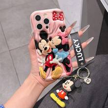 This Disney Mickey Mouse Lanyard Phone Case Is Fully Covered In TPU Material. It's Shockproof, Lightweight, And Compatible With IPhone17/16/11/13/15/15 Plus/15 Pro/15 Pro Max/12/14 Pro Max/11 Pro Max/12 Pro/12 Pro Max/13. This Phone Case Makes A Popular Birthday Gift Or Business Gift; It's Durable, Stain- And Fingerprint Resistant, And Suitable For Both Men And Women. The Set Also Includes A Mickey Mouse Phone Case And A Mickey Mouse Plush Bracelet. It's A Perfect Gift For Friends And Family. This Stylish Phone Case Is Fun, Lightweight, And Durable. IPhone17 Pro Max Phone Case, Minnie Mouse Phone Case. - trắng - Xem 6