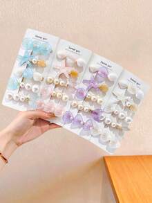 5/10pcs/Set Ocean Style Shell & Starfish Hair Clips, Mermaid Side Bangs Clips - Suitable For Girls And Women, Fits Various Hairstyles And Occasions, Random Color,Hair Barrettes - Multicolor - View 5