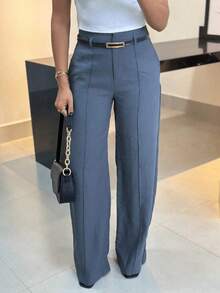 Wide-Leg Pants By Alntaria Risco Calca111114 - Dark Grey - View 3