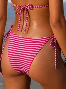 Sultry Sol 2026 New Striped Print Bikini Set, Beach Vacation Style For Women - Multicolor - View 6