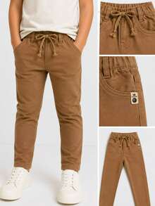 Comfortable Everyday Casual Pants For Boys. - 駝色 - 查看 2