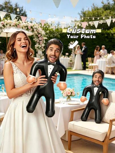 1pc Customizable Groom Figurine, Customizable Face, Bachelor Party Wedding Gift, Event Decor, Fun Hen Party, Bride Gift, Inflatable Doll, Wedding Favor, Special Occasion