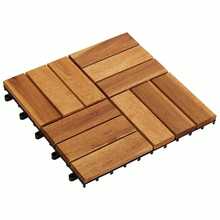 vidaXL Decking Tile 10 Pcs Brown 11.81 X 11.81 In Acacia Hardwood - A - View 1