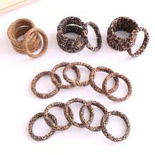 5pcs Leopard Print Casual Polyester Elastic Hair Ties, All Season - B - View 1