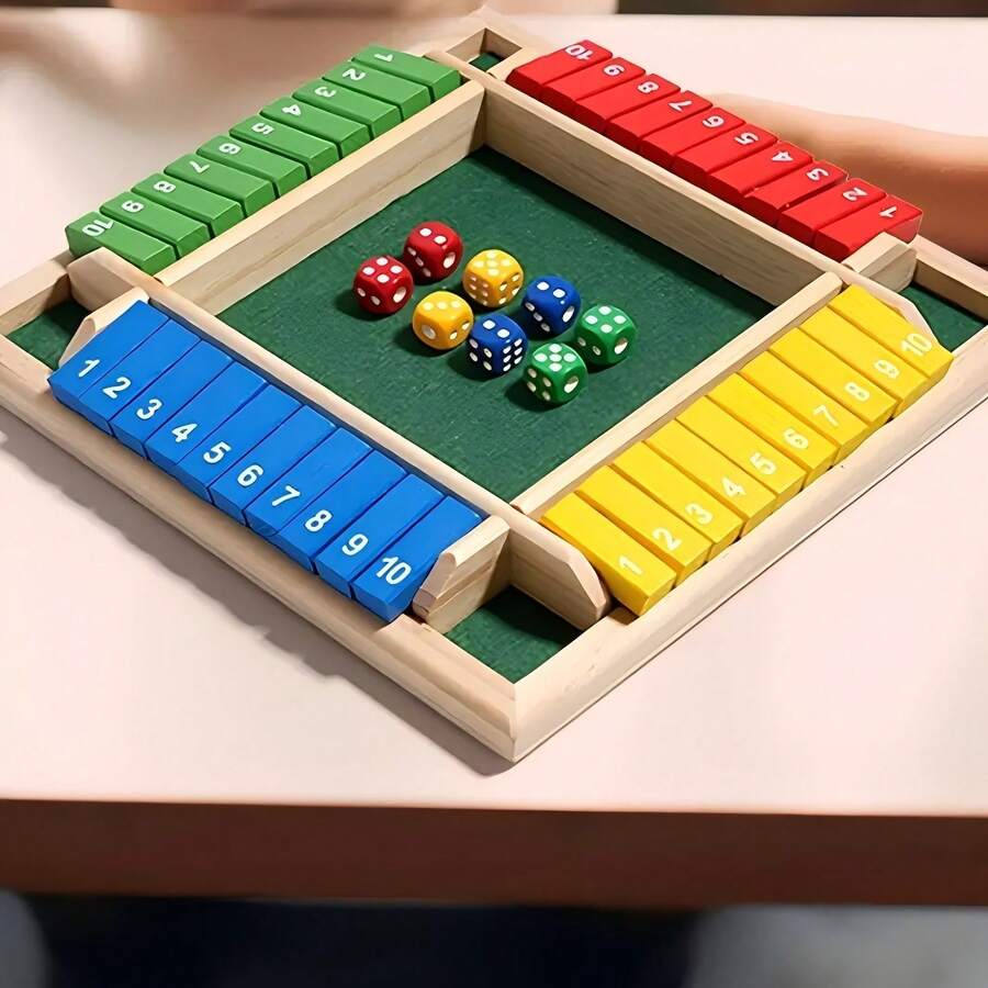 4-Sided Flip Number Toy, Family Dice Game, 4-Player Interactive Party Board Game - Multicolor - View 1