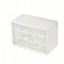 Large Capacity Transparent Plastic Desktop Storage Box With Drawers, Multi-Functional Drawer Organizer For Office Supplies, Cosmetics, Makeup, Bathroom Essentials, Small Parts & Craft Supplies, Lightweight Vanity Unit For Home Office Desk Counter - Xem 5