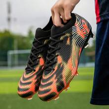 Adult Professional Soccer Cleats, Purple Gradient Long Studs, Natural Grass Non-Slip Practical Training Shoes - Black - View 6