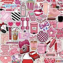 50pcs Cute Girly Printable Stickers, Decorative Stationery, Suitable For Books, Laptops, Water Bottles, Phone Cases, Suitcases, Guitars, And Helmets - Multicolor - View 2