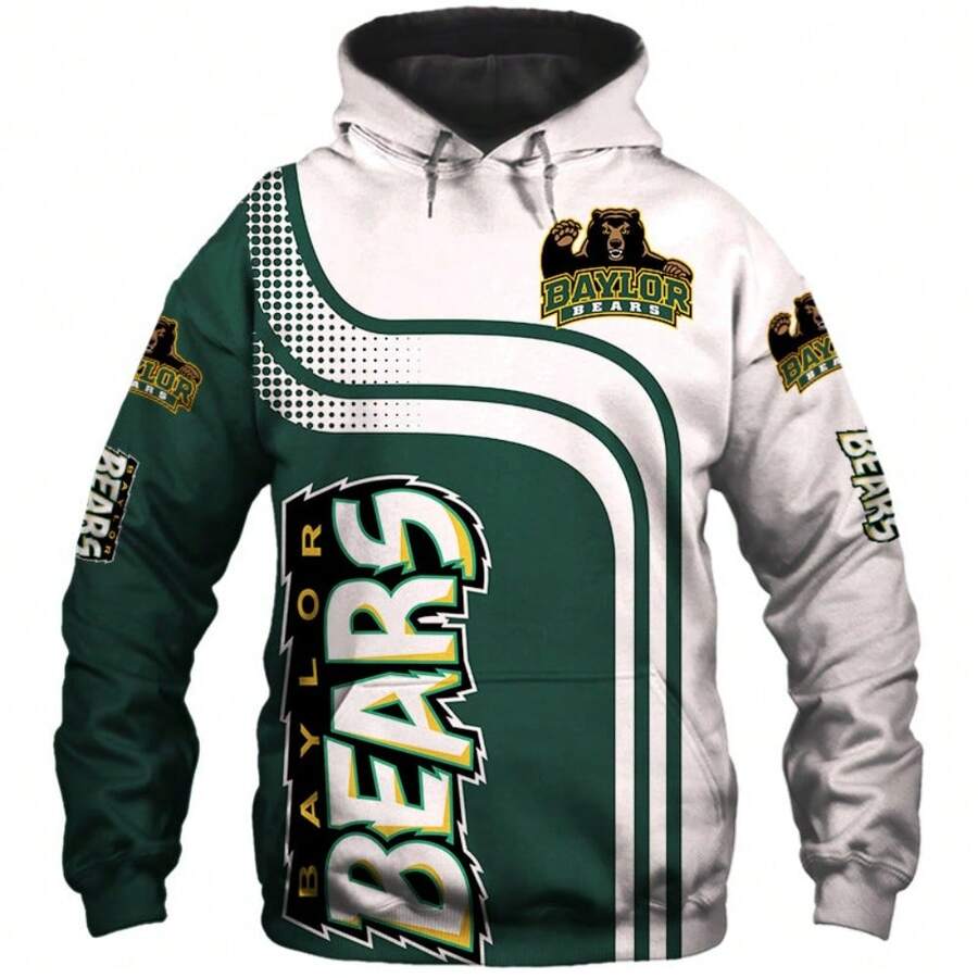 Baylor Bears Hoodies 3D Pullover And Zip Up Hoodies Gifts For Fans - 彩色 - 查看 1