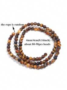 4/6/8/10MM 1 Strand Natural Yellow Tiger Eye Stone Beads - Loose For DIY Jewelry Making, Natural Beads For Bracelets, Necklaces, Earrings, Handicrafts - Multicolor - View 13