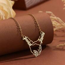 Dây chuyền mặt rỗng khắc tên/chữ theo yêu cầu, làm từ thép không gỉ 304, quà tặng Valentine cho người yêu. - Nhiều màu - Xem 7