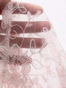 Vestido corto con adorno de encaje en las mangas, vestido mini elegante y refinado - Rosa vieja - Ver 3