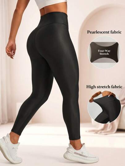 1 pieza Leggings deportivos de yoga para primavera/verano, adelgazantes y alargadores de piernas, pantalones de entrenamiento de cintura alta con control de abdomen