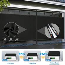 Rivacy Garage Door Screen Blackout For 2 Car Garage-16x7FT Magnetic Garage Screen, 9.6LB Heavy Duty Thicker 265g/ ㎡   Mesh, Hands-Free Easy Access, Magnetic Closure, Black 16x7FT 2-Car Garage Screen Door - Black - View 4