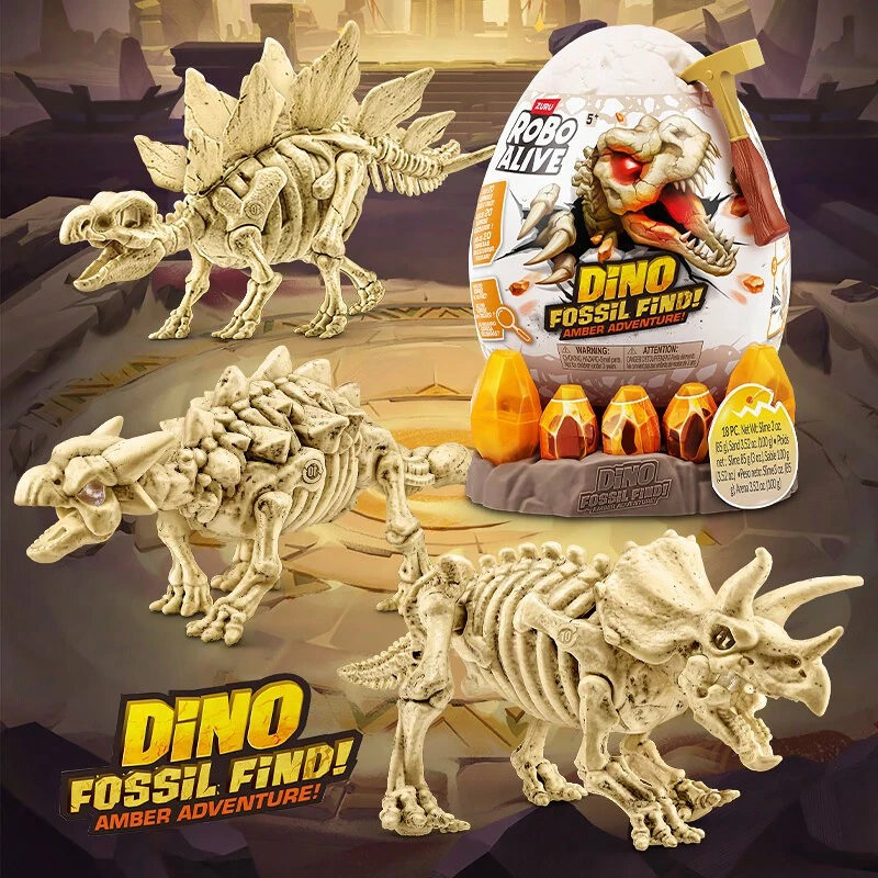ZURU 5 piezas Juguetes de cápsula de misterio de dinosaurios, Serie de sorpresa de dinosaurios vs alienígenas Smashers, Figuras mini coleccionables en caja ciega, Regalo para niños de 3+ años