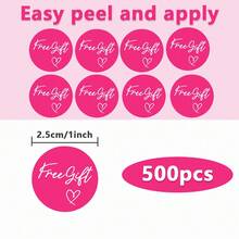 500pcs/Roll Free Gift Stickers, 5 Colors 1 Inch Waterproof Self-Adhesive Order Labels, Suitable For Gift Boxes, Cake Packaging, Handmade Products, Bakery, Coffee Shop, Milk Tea Shop And Small Business Packaging Gift Sealing Stickers - White - View 9