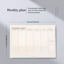 40-Page Portable Planner, Includes Weekly/Monthly Schedule, Study/Work Plan, Diary, Meal Plan, Time Box, Notes, Tear-Off Pages, Creative Design - Weekly and Monthly Planner - View 7