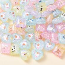 10pcs Happy Dog Print Acrylic Beads, Transparent Gradient Beautiful Birthday Decor Beads, Freely DIY Creative Bracelets, Necklaces, Bag Charms And Other Craft Projects - Multicolor - View 2