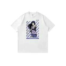 Camiseta unisex de manga corta con estampado de estilo anime de Naruts Shippuden Hinata Hyuga. - Blanco - Ver 1